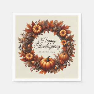 Serviette En Papier Bon thanksgiving Automne Feuilles Wreath Company