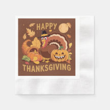 Bon thanksgiving Automne Harvest Papier Napkin