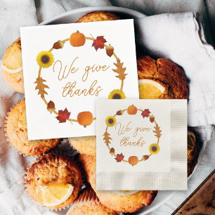 Serviette En Papier Bon thanksgiving Automne quitte Citrouille