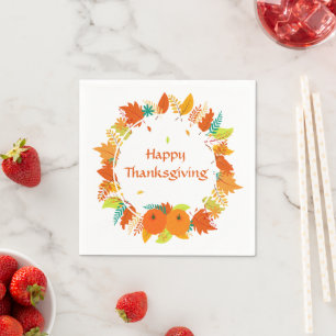 Serviette En Papier Bon thanksgiving Citrouille Feuilles Automne Autom