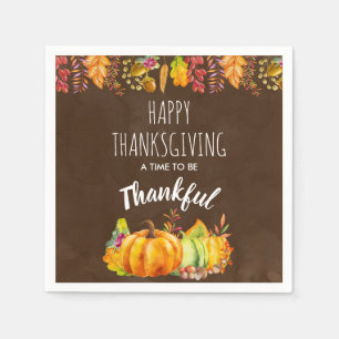 Serviette En Papier Bon thanksgiving Citrouilles et feuillage d'automn