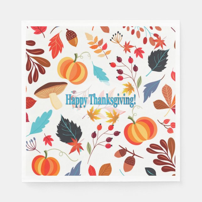 Serviette En Papier Bon thanksgiving des délices d'automne (Devant)