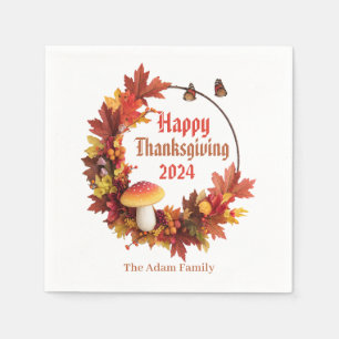 Serviette En Papier Bon thanksgiving des feuilles d'automne personnali