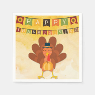 Serviette En Papier Bon thanksgiving mignon Turquie