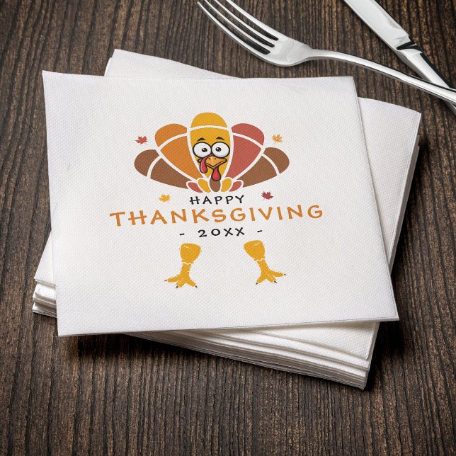 Serviette En Papier Bon thanksgiving Turquie Automne Parti d'Action d' (Happy Thanksgiving Turkey Fall Friendsgiving Party Napkins
)