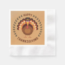 Bon thanksgiving Turquie papier Napkin