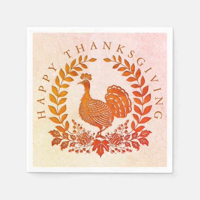 Serviette En Papier Bon thanksgiving Turquie serviettes (Devant)