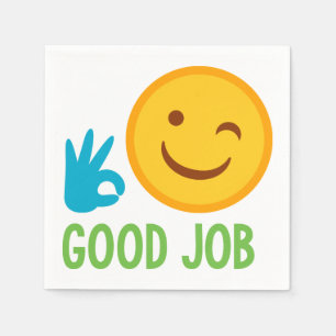 Serviette En Papier Bon travail Emoji