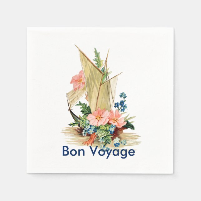 Serviette En Papier Bon Voyage Party, Oriental Junk Sailboat (Devant)