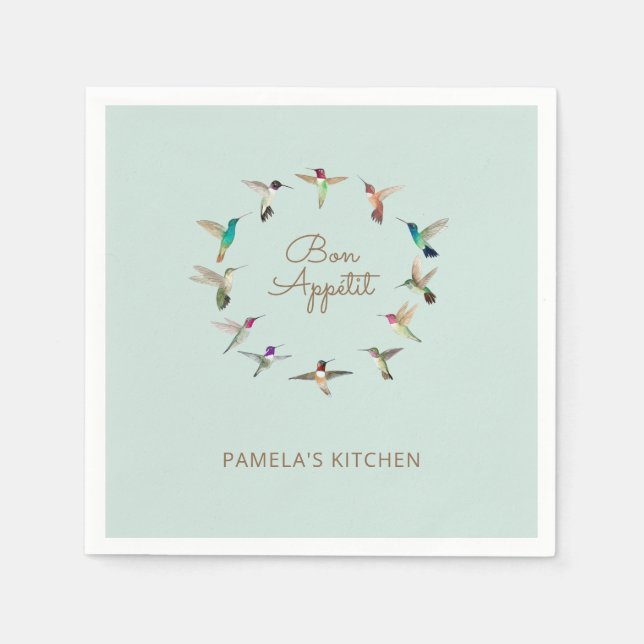Serviette En Papier Bonappétit California Hummingbirds (Devant)