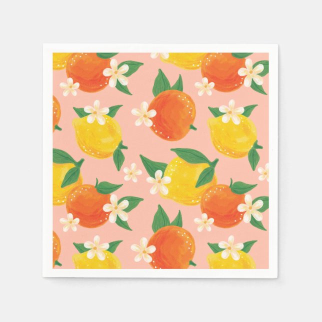 Serviette En Papier Bonbon Citrus Été Napkin (Devant)