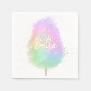 Serviette En Papier Bonbon de coton parties scintillant arc-en-ciel mi