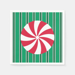 Serviette En Papier Bonbon de menthe de Noël amusant et fantaisiste
