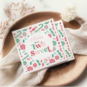 Serviette En Papier Bonbons de Noël Two Sweet 2e anniversaire