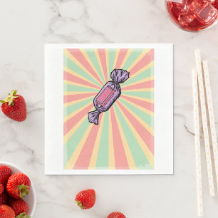 Serviette En Papier Bonbons Emballés Art Pop Vintage