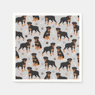 Serviette En Papier Bones et serviettes de chien Rottweiler