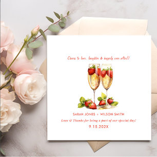 Serviette En Papier Bonheur à l'amour Vin Verres roses Mariages servie