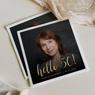 Serviette En Papier Bonjour 50 Cinquantième anniversaire de la fête Ph