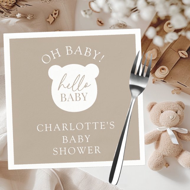 Serviette En Papier Bonjour bébé ours C'est un garçon (Créateur téléchargé)