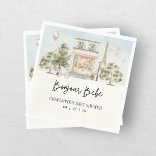 Serviette En Papier Bonjour Bébé Paris Fête Prénatale pour Bébé