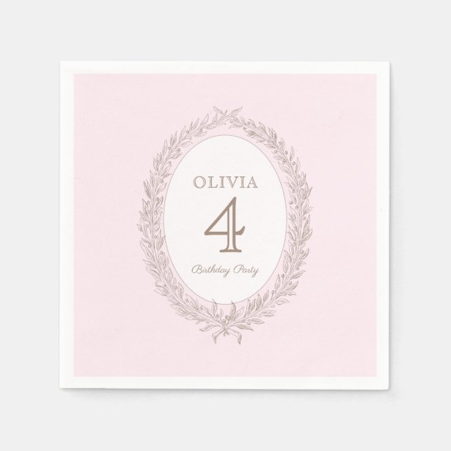 Serviette En Papier Bonjour Bebe Pâtisserie Française Anniversaire Fêt (Devant)