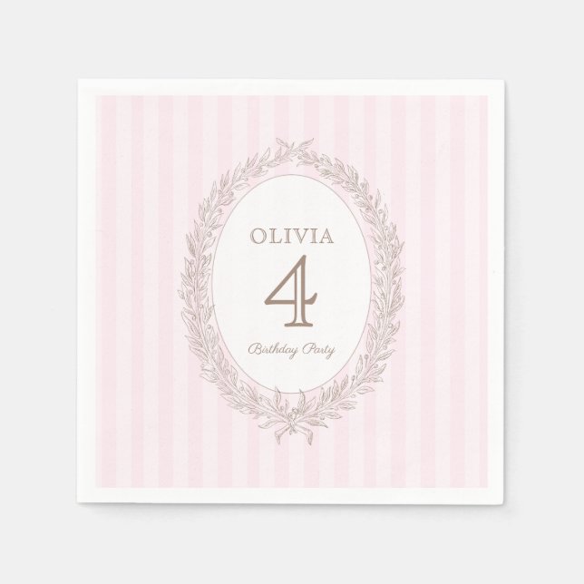 Serviette En Papier Bonjour Bebe Pâtisserie Française Anniversaire Fêt (Devant)
