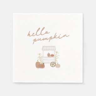 Serviette En Papier Bonjour Citrouille Automne Baby shower Naples