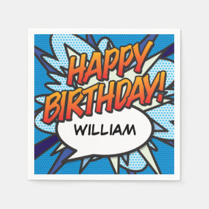 Serviette En Papier BONJOUR D'ANNIVERSAIRE Fun Speech Bubble Personnal