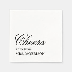 Serviette En Papier Bonjour Mme Fête des mariées Cocktail