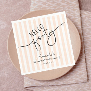 Serviette En Papier Bonjour Quarante Soirée d'anniversaire chic 40 ans