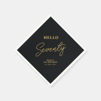 Bonjour soixante-dix | Black & Gold 70th Birthday 