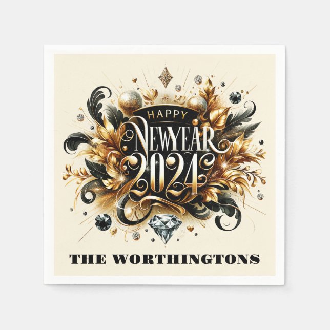 Serviette En Papier Bonne année (Devant)