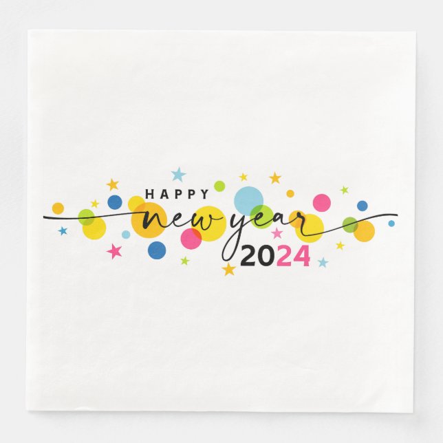 Serviette En Papier Bonne année 2024 (Devant)