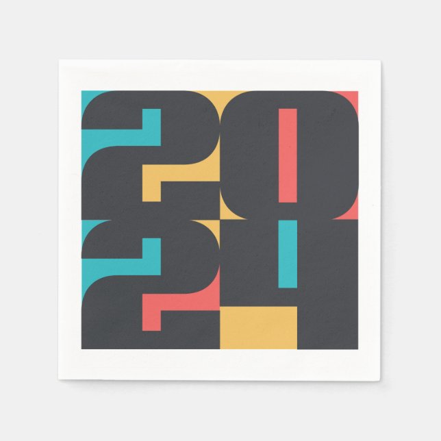 Serviette En Papier Bonne année 2024 (Devant)