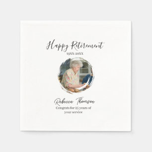 Serviette En Papier Bonne année de retraite nom cercle photo retraité