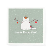 'Bonne Année Meow ! ' Snowcat