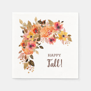 Serviette En Papier Bonne automne Fleurs d'automne
