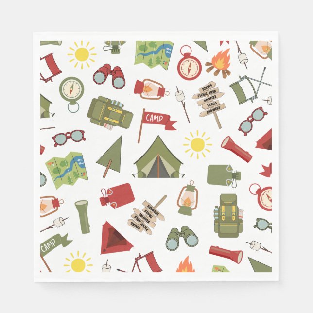 Serviette En Papier Bonne aventure Camper Anniversaire (Devant)