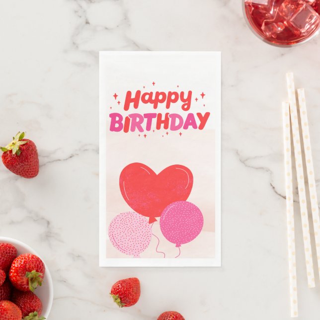 Serviette En Papier Bonne carte de voeux d'anniversaire pliée (En situation)