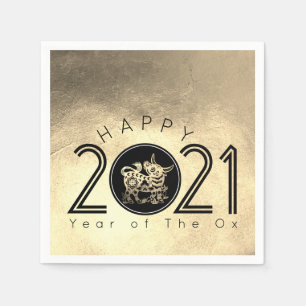 Serviette En Papier Bonne Chine Metal Ox Nouvel An 2021 PN