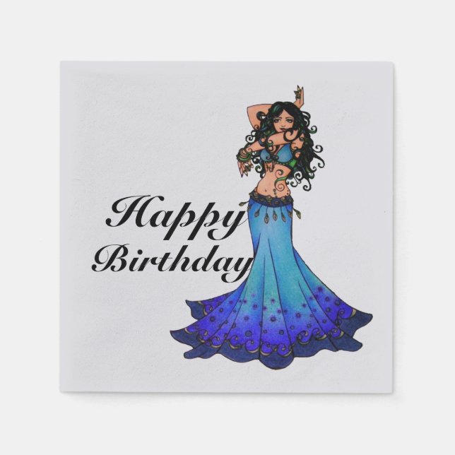 Serviette En Papier Bonne danseuse du ventre d'anniversaire (Devant)