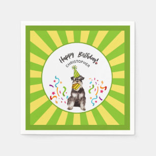 Serviette En Papier Bonne fête d'anniversaire de la miniature Schnauze