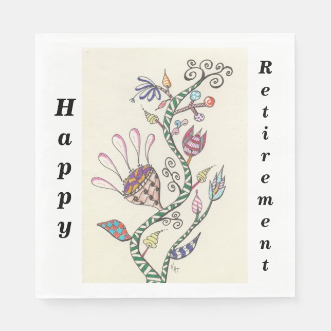 Serviette En Papier Bonne fête de la retraite (Devant)