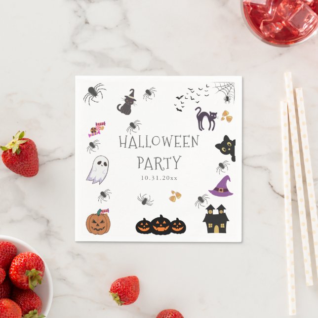 Serviette En Papier Bonne fête d'Halloween (En situation)
