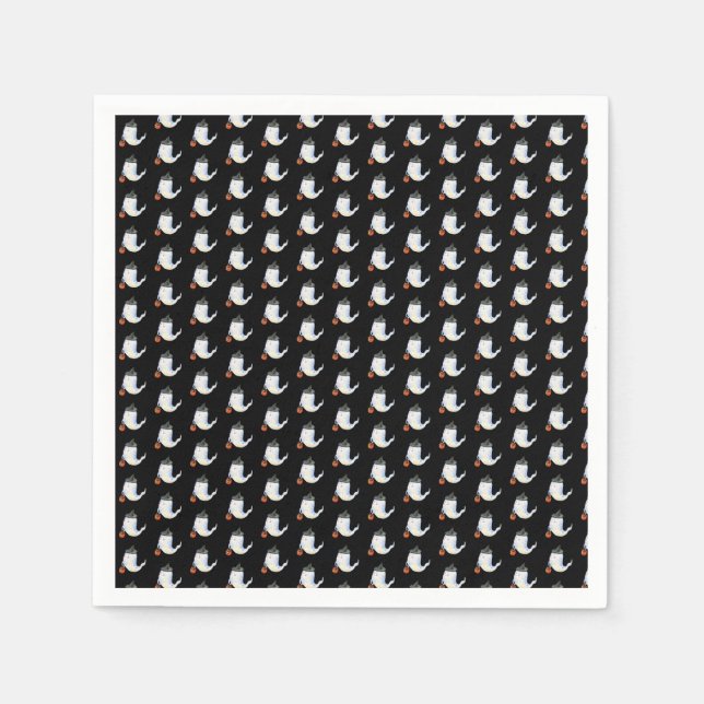 Serviette En Papier Bonne fête d'Halloween mignonne fantôme (Devant)