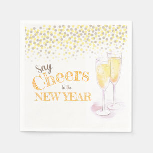 Serviette En Papier Bonne fête du Nouvel An papier champagne