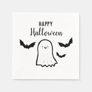 Serviette En Papier Bonne Halloween Cute Ghost Bats