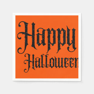 Serviette En Papier Bonne Halloween Paillettes Noires