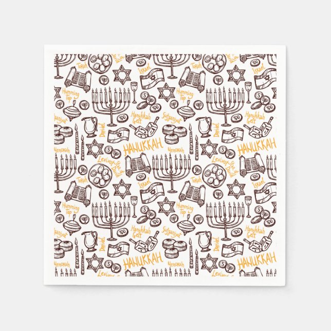 Serviette En Papier Bonne Hanoukka (Devant)