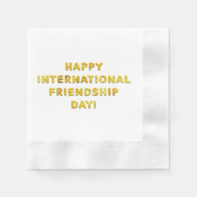Serviette En Papier Bonne Journée internationale de l'amitié (Devant)